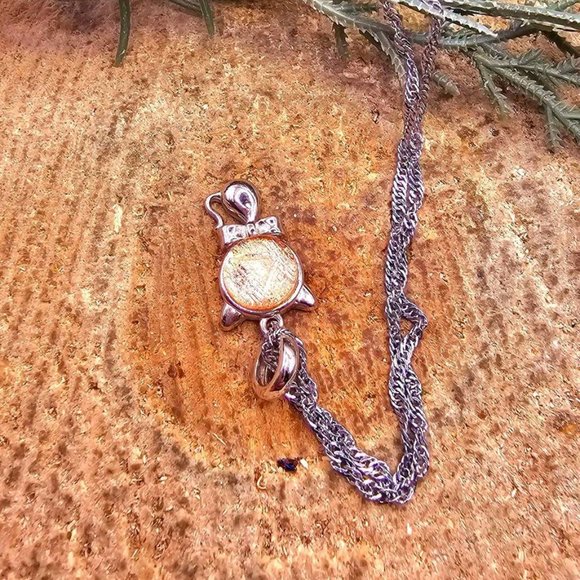 Genuine Nature Meteorite Cat 925 Stamped Pendant Necklace - Picture 2 of 10